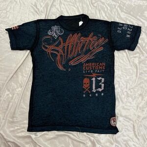 vintage y2k affliction american Tshirt size m grunge punk hiphop party festivals